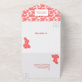 Editable Red White Peppermint All in One Invite Uitnodiging (Buitenkant)