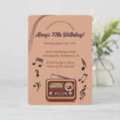 Editable Retro Radio Music Birthday Kaart (Staand voorkant)