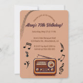 Editable Retro Radio Music Birthday Kaart (Voorkant)