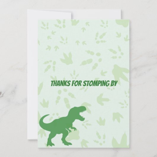Editable Roarsome Dinosaur Birthday Invitation Kaart (Achterkant)
