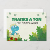 Editable Roarsome Dinosaur Thank You Card Bedankkaart (Voorkant / Achterkant)
