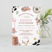 Editable Rodeo Birthday invitation-rodeo party-cow Kaart (Staand voorkant)