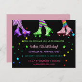 Editable Roller Skating Birthday Party Uitnodiging Briefkaart (Voorkant / Achterkant)