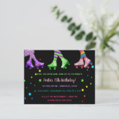 Editable Roller Skating Birthday Party Uitnodiging Briefkaart (Staand voorkant)