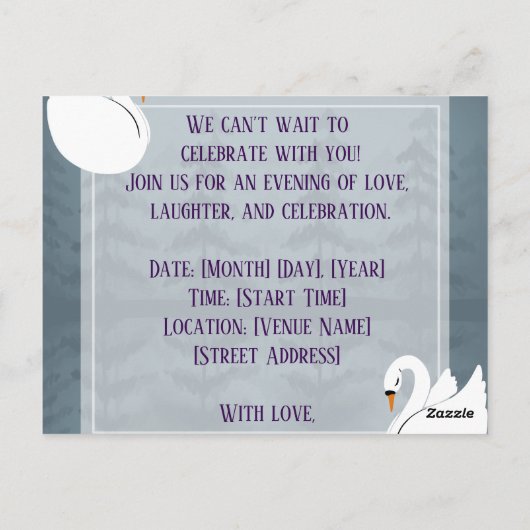 Editable Romantic and elegant wedding Sticker Briefkaart (Achterkant)