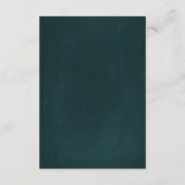 Editable Romantic Flower Wreath Emerald Gold Foil Informatiekaartje (Achterkant)