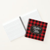 EDITABLE rood & zwart Buffalo Plaid Gepersonalisee Notitieboek (Binnen)