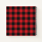 EDITABLE rood & zwart Buffalo Plaid Gepersonalisee Notitieboek (Achterkant)