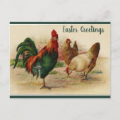 Editable Rooster and Hens Easter Briefkaart (Voorkant)