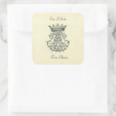 Editable Royal Crown Bookplate Vierkante Sticker (Tas)