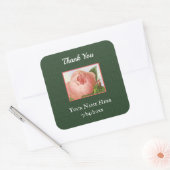 Editable  Roze Cabbage Roos Hartelijk dank Vierkante Sticker (Envelop)