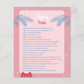 Editable, roze rode kersttrivia, feestelijke wedst (Voorkant)
