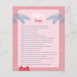 Editable, roze rode kersttrivia, feestelijke wedst