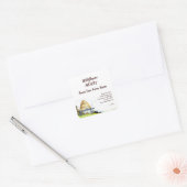 Editable Rustic Beehive and Clouds 1,5 inch Vierkante Sticker (Envelop)