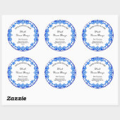 Editable Rustic Blue Floral  Candle Label (Vel)