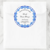 Editable Rustic Blue Floral  Candle Label (Tas)