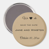 Editable Rustic Brown Paper Save the Date Magnet (Voorkant / Achterkant)