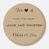 Editable Rustic Brown Paper Save the Date Magnet (Voorkant)