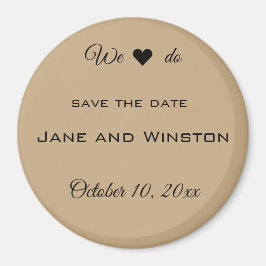 Editable Rustic Brown Paper Save the Date Magnet