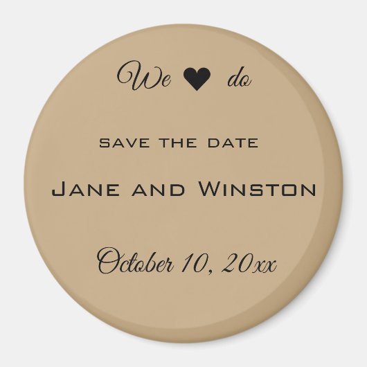 Editable Rustic Brown Paper Save the Date Magnet (Voorkant)