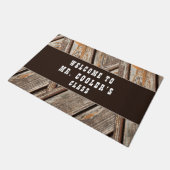 Editable Rustic Neutral Western Classroom Welkom Deurmat (Schuin)