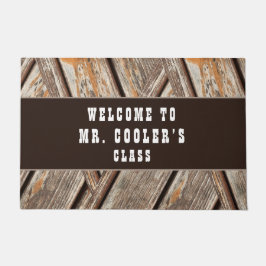 Editable Rustic Neutral Western Classroom Welkom Deurmat