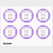Editable Rustic Paars Floral  Candle Ronde Sticker (Vel)