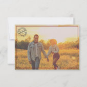 Editable Rustic Photos Front and Back RSVP Kaartje (Achterkant)