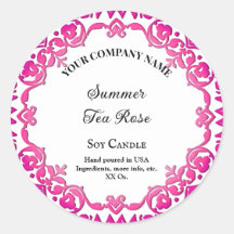 Editable Rustic Pink Floral  Kandle Label