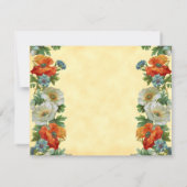 Editable Rustic Poppy and Cornflower Faux Canvas Notitiekaartje (Achterkant)