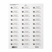 Editable Rustic Star Return Address Etiket (Full Sheet)