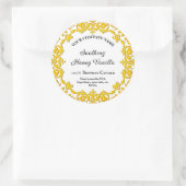 Editable Rustic Yellow Floral  Candle Ronde Sticker (Tas)