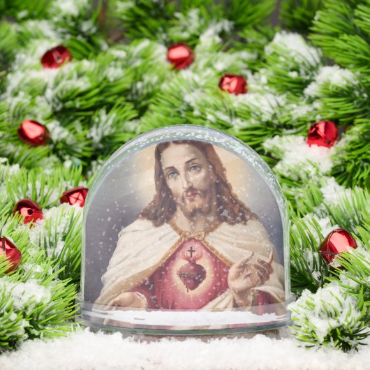 Editable Sacred Heart of Jesus and Prayer Sneeuwbol (Kerstmis)
