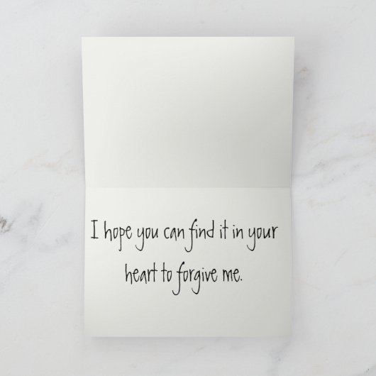 Editable Sad Dog Apology Kaart (Binnen)