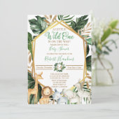 EDITABLE Safari baby shower-uitnodiging Kaart (Staand voorkant)