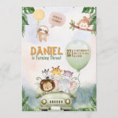 Editable Safari Birthday Invitation Kaart (Voorkant)