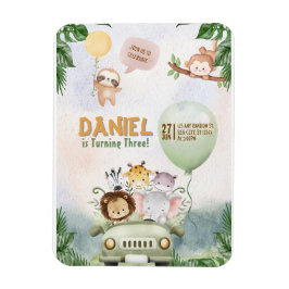 Editable Safari Birthday Invitation Magneet