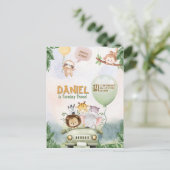 Editable Safari Birthday Invitation Uitnodiging Briefkaart (Staand voorkant)