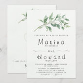 Editable Sage Green Botanical Wedding Invitation  Kaart (Voorkant / Achterkant)
