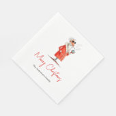 Editable Santa Claus Funny Christmas Dinner Napkin Servet (Hoek)