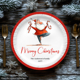 Editable Santa Claus Humor Christmas Paper Plates Papieren Bordje