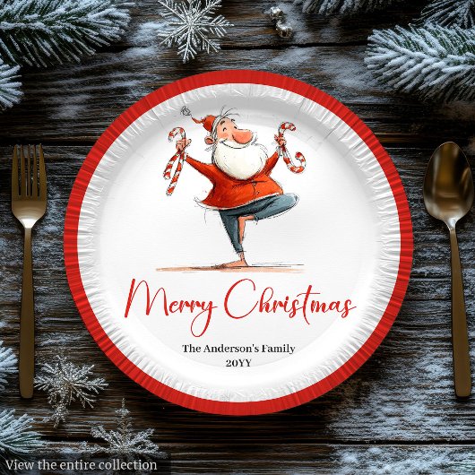 Editable Santa Claus Humor Christmas Paper Plates Papieren Bordje