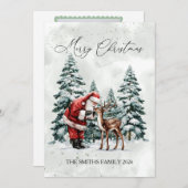 Editable Santa Photo Christmas Card Feestdagenkaart (Voorkant / Achterkant)