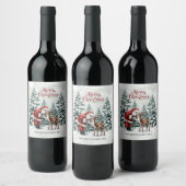 Editable Santa Wine Bottle Label Wijn Etiket (Flessen)