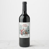 Editable Santa Wine Bottle Label Wijn Etiket (Voorkant)