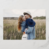 Editable Save the Date Gold Handwrite Photo Folie Uitnodiging (Achterkant)