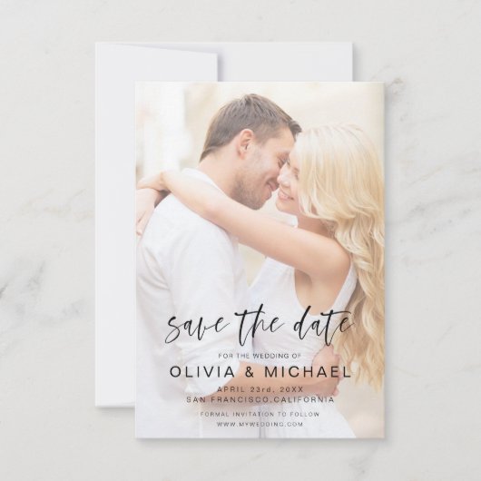 Editable Save the Date Photo Afbeelding Wedding (Voorkant)