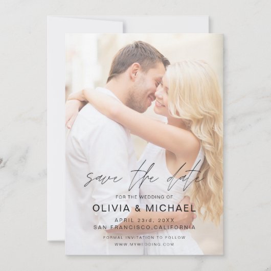 Editable Save the Date Photo Afbeelding Wedding (Voorkant)