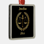 Editable Scales of Justice and Laurel Metalen Ornament (Rechts)