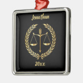 Editable Scales of Justice and Laurel Metalen Ornament (Links)